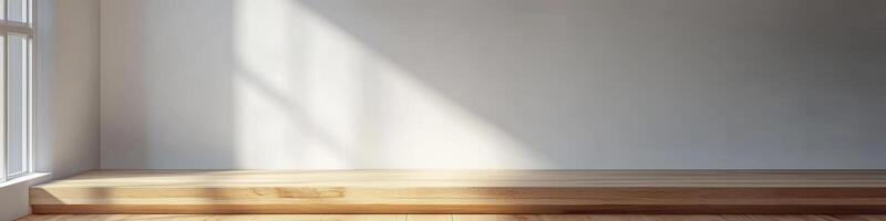 Empty room with wooden floor and window photo