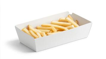 French fries in a white box photo