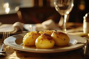 A white plate with food on it photo