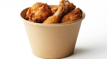 A paper cup filled with fried chicken photo