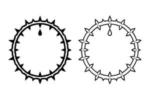 Elegant and simple crown of thorns line art icons in multiple styles for religious, spiritual, and creative graphic purposes vector