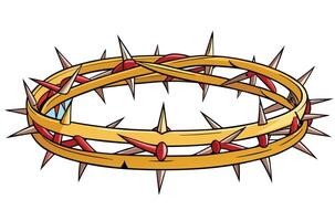 Colorful crown of thorns digital artwork with intricate details and symbolism, suitable for design and educational uses vector