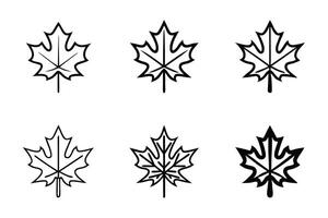 Collection of Black and Yellow Maple Leaf Designs for Fall Illustrations and Decorative Artwork vector