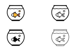 illustration set of fishbowls with goldfish and simple bubble patterns, perfect for crafting and kids design projects vector