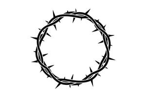 Crown of thorns line art icon set featuring minimalist religious and symbolic designs with various styles and elements for versatile use vector