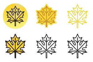 Set of Minimalistic and Decorative Maple Leaf Icons in Various Styles for Autumn and Seasonal Design Concepts vector