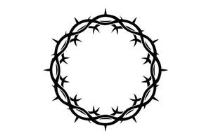 Stylized crown of thorns icon set in line art format for religious, symbolic, and artistic graphic design projects vector