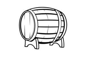 Wooden barrel illustration for coloring activities, simple and creative design ideal for educational resources and artistic projects vector