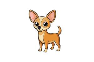Smiling chihuahua dog illustration with large ears and cheerful expression, great for pet related concepts and kids design projects vector