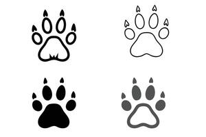 Creative animal paw print icon set, versatile for pet branding, educational purposes, and graphic design projects vector