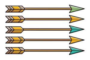 Brightly colored arrow icons featuring geometric designs, suitable for infographics, illustrations, and creative visual storytelling vector