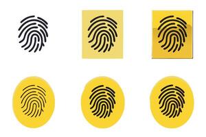 Creative fingerprint line art icon set with diverse formats for concepts of identification, security, and personal authentication vector