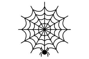 Minimalist spider web design featuring clean, symmetrical patterns and a spider, ideal for decorative, creative, or seasonal projects vector