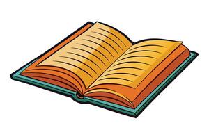 illustration of an open book with detailed pages, symbolizing knowledge, learning, and academic themes in vibrant colors vector