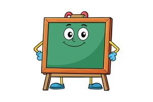 Adorable anthropomorphic chalkboard character design with bright eyes and cheerful expression, perfect for childrens educational materials vector