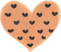 a heart shaped cookie with black hearts on it vector
