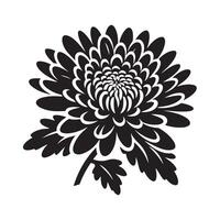 Floral Chrysanthemum Silhouette Art for Custom Graphic Design Needs vector