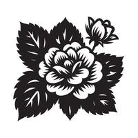 Stylized Begonia Silhouette Illustrations for Creative Projects vector
