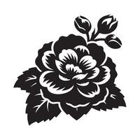High-Quality Begonia Silhouette Illustrations for Professional Graphics vector