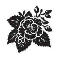 Begonia Silhouette Illustrations for DIY Crafts and Scrapbooking vector