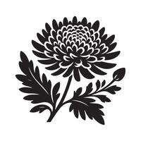 Stylized Floral Chrysanthemum Silhouette Art for Unique Designs vector