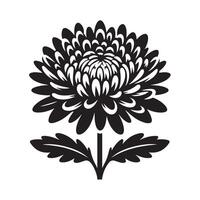 High-Resolution Chrysanthemum Silhouette Illustrations for Designers vector