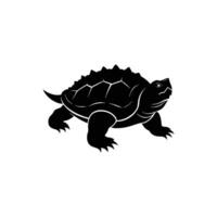 A black turtle on a white background vector