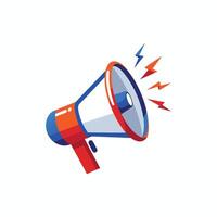 A megaphone with lightning coming out of it vector