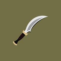 A knife on a green background vector