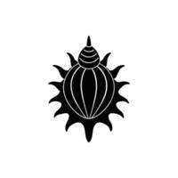A black and white image of a shell vector