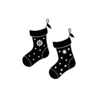 Christmas socks icon illustration vector