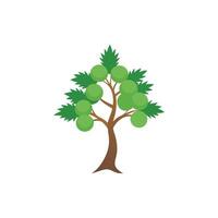 A tree with green leaves on it vector