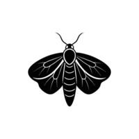 A black and white moth logo vector