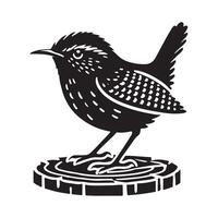 Eurasian Wren Silhouette Illustrations for Wildlife Art and Educational Projects vector