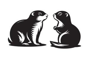 Prairie Dog Silhouette Vectors Set for Designers and Illustrators