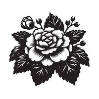Botanical Begonia Silhouette Vectors Pack for Custom Designs
