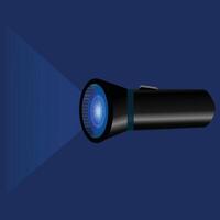 Flashlight Icon Flat Design On Dark Blue Background vector
