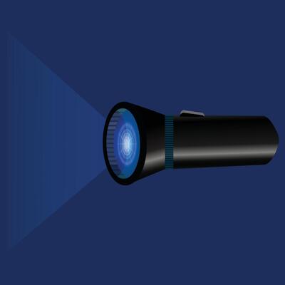 Flashlight Icon Flat Design On Dark Blue Background