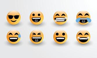 smiling emoji. Smiling face. Happy. Cute set of emoticon vector