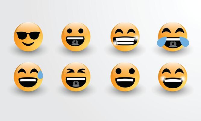smiling emoji. Smiling face. Happy. Cute set of emoticon