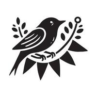 Indigo Bunting Silhouette Vectors for Wildlife Reserves and Bird Sanctuaries