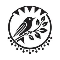 Indigo Bunting Silhouette Illustrations for Eco-Conscious Branding and Design vector