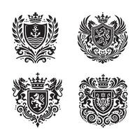 Heraldry Crest Stock Silhouettes for Traditional and Noble Crests vector