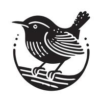 Eurasian Wren Silhouette Illustrations for Eco-Conscious and Nature-Based Graphics vector