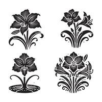 Creative Amaryllis Silhouette Illustrations for DIY Crafts and Projects vector