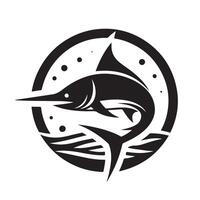 Nautical Swordfish Silhouette Illustrations for Invitations and Stationery vector
