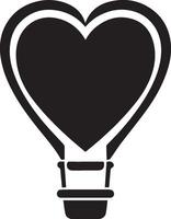heart shaped light bulb vector