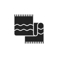 This minimalist towel icon embodies relaxation and hygiene, making it ideal for spa and bathroom themes. Its a simple, effective design suitable for various graphic projects and uses vector