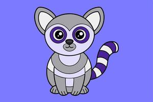 Adorable Lemur For Web And Print. Premium Lemur Illustration For All Creative Projects vector