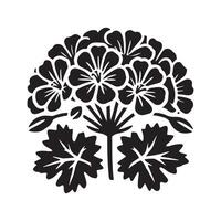 Versatile Geranium Silhouette Illustrations for Custom Projects vector
